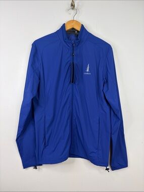New Greyson Trailwolf Jacket Men Medium Blue Full Zip Golf Technical Windbreaker